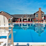 Outdoor swimming pool at Meridian Crossing community