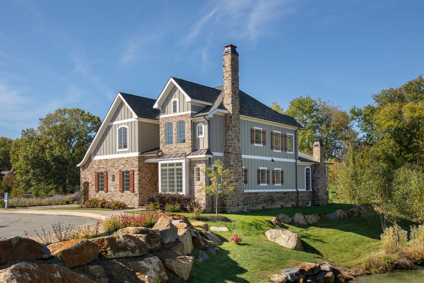Single-family home exterior in Reybold community
