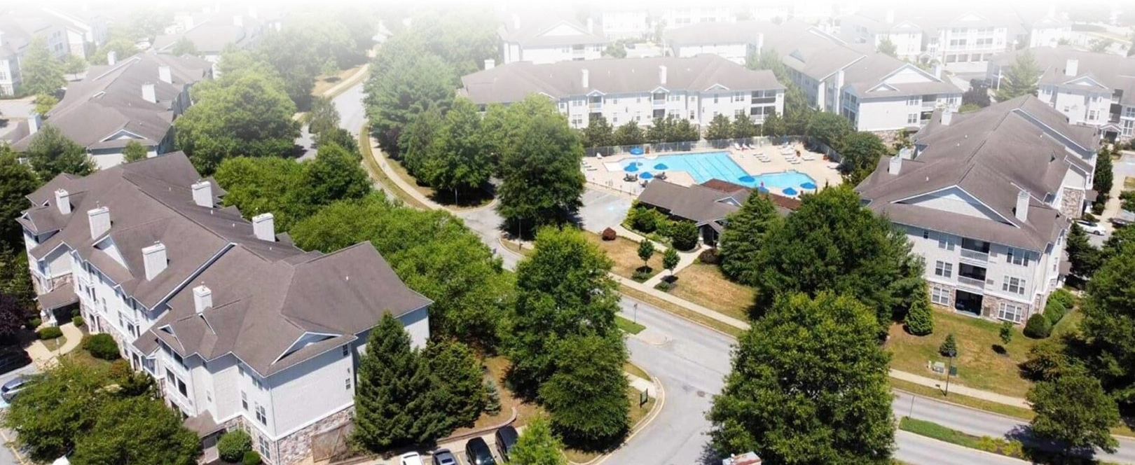 Arial shot of beautiful planned community.