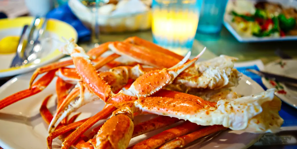 Pile of steamed crabs.