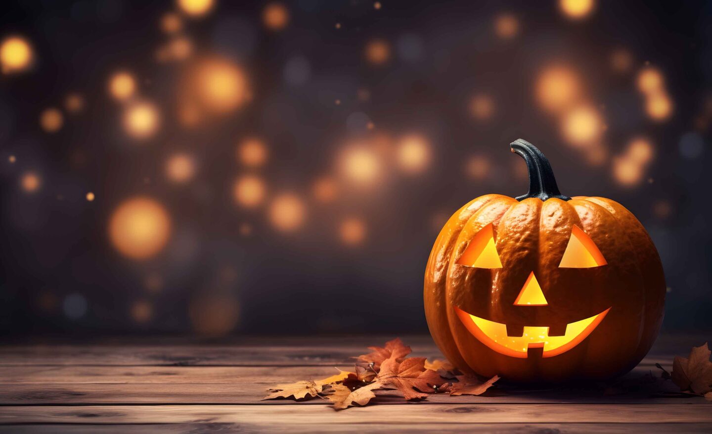 Autumnal scene featuring jack-o-lantern
