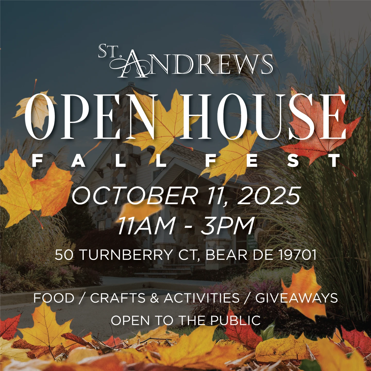St. Andrews Open House Fall Fest -- October 11, 2025 11AM - 3PM