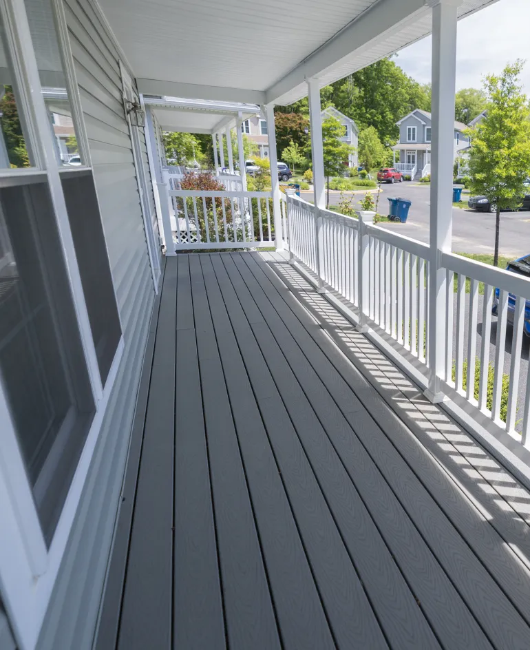 A private porch at the front of a single-family home in Newark, Delaware A private porch at the front of a single-family home in Newark, Delaware