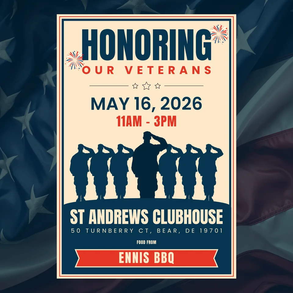 Honoring Our Veterans -- May 16, 2026 11AM - 3PM -- St. Andrews Clubhouse