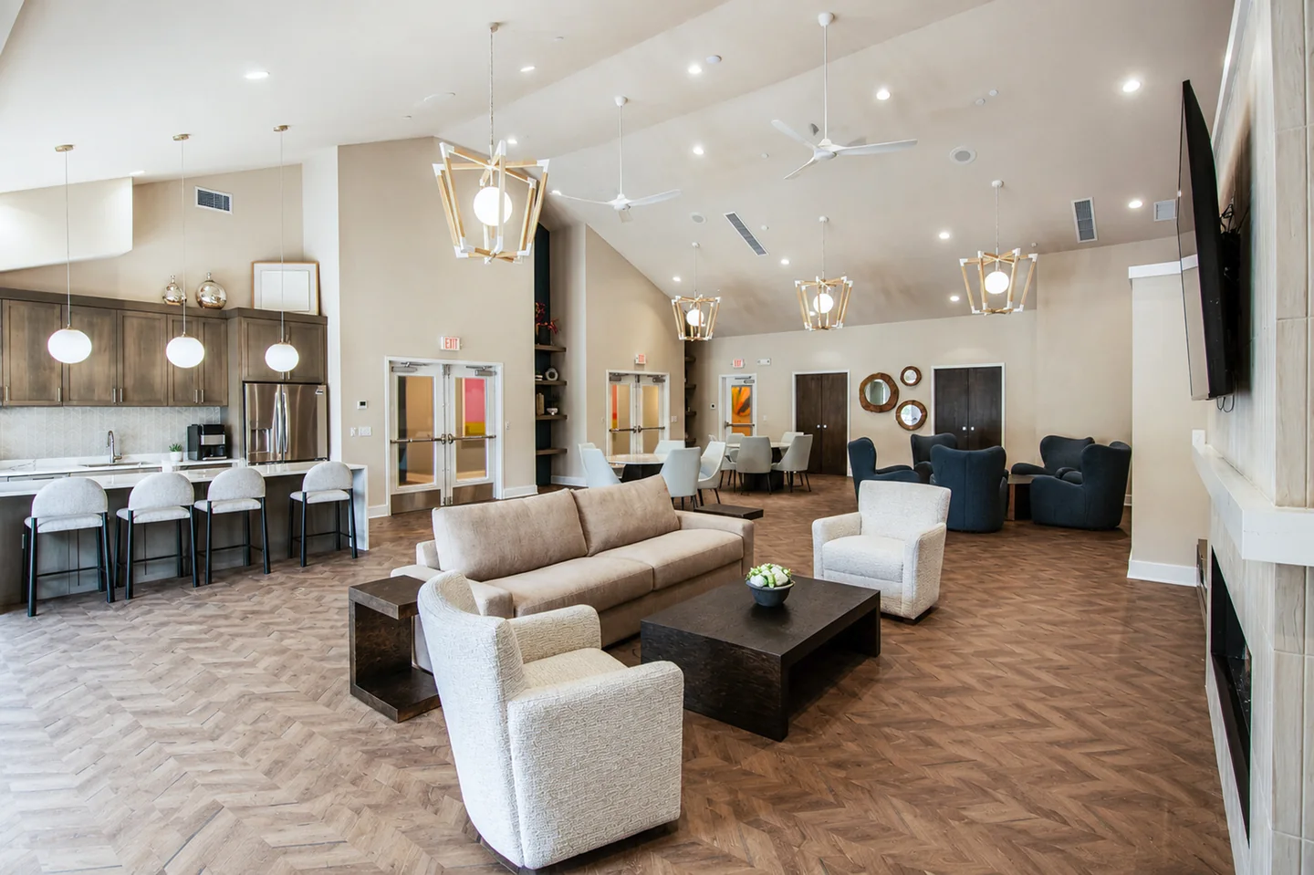 Spacious interior lounge and gathering area at the St. Andrews Community Center.